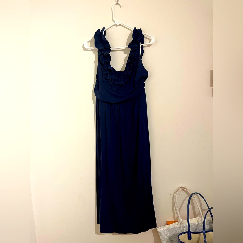 Lilly Pulitzer Navy Ruffle Maxi Dress